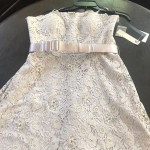 JS Boutique lace sequence strapless party dress